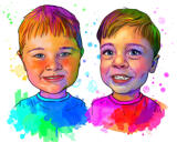 Akvarell-lapse portree