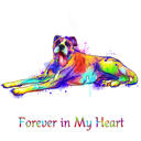 Ritratto commemorativo di cane a corpo intero da foto in stile acquerello arcobaleno