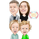 Familj karikatyr för mors dag present