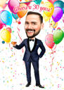 Fiesta Parti Dansçısı Karikatürü