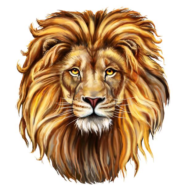 Färgat lejonporträtt