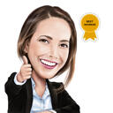 Récompense pour employé : caricature dessinée à la main à partir d'une photo