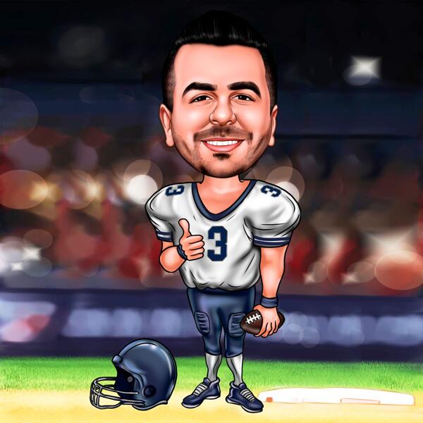 Presente de caricatura de jogador do Dallas Cowboys