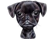 Funny Boxer Dog Caricature Portrét v barevném stylu z fotografií