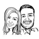 Caricatura de contorno de pareja