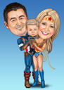 Caricature de super-héros de la famille Big Head à partir de photos