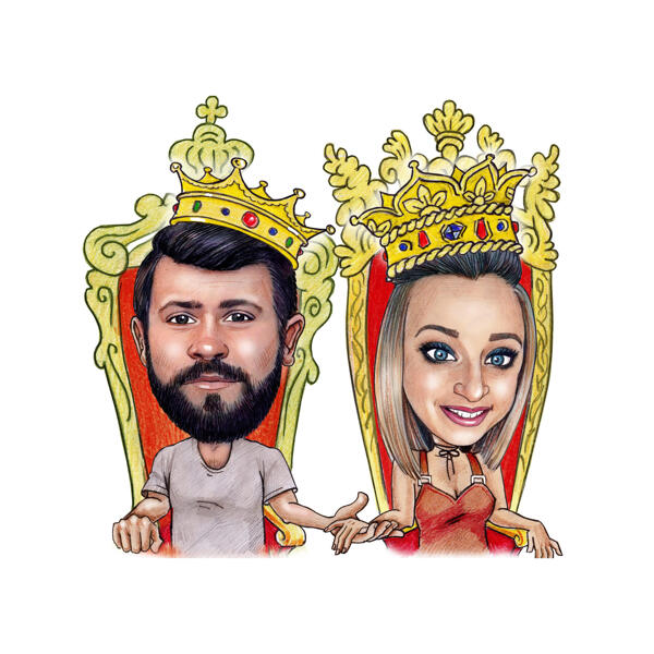 Rei e Rainha sentados em tronos