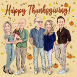 Custom Thanksgiving Family Group Portrait