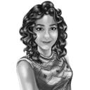 Sort-hvidt realistisk portræt fra foto