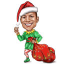 Jultomte tecknad karikatyr