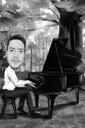 Pianist Karikatuur - Aangepaste karikatuur voor pianoliefhebbers