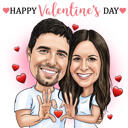 Glædelig Valentinsdag karikatur - jeg elsker dig