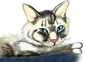 Caricature de chat coloré