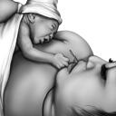 Madre e figlio disegno in bianco e nero