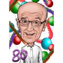 Caricature d'anniversaire minimaliste