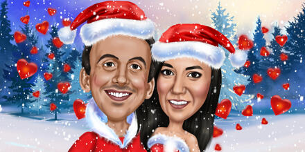 14 best caricatures to gift for a couple on Christmas for a good mood
