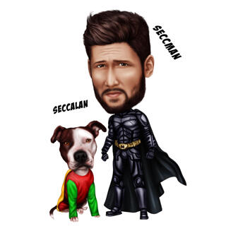 Custom Superhero Colored Caricature from Photos for Comics Fans