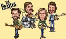 Beatles Caricature: Digital Cartoon