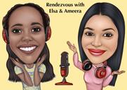 Caricatură de copertă podcast cuplu