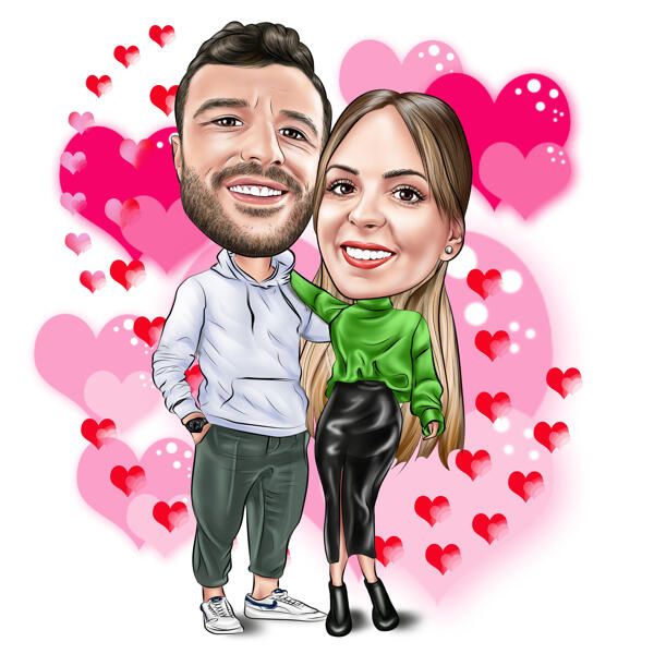 Caricatura di coppia romantica