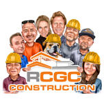 Logo de desene animate pentru muncitori în construcții