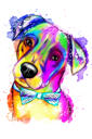 Custom Beagle Cartoon Drawing in Bright Watercolor Style from Photos