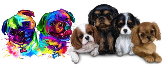 Caricatures et portraits de chiens