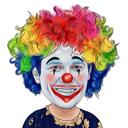 Clown Caricature: Digital Color Style
