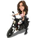 Caricature de motard de dessin animé tirée d'une photo