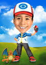 Kids Caricature: Kid with Any Cartoon Character