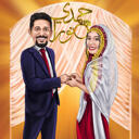 Karikatyr av parjubileum från foton