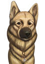 Deutscher Schäferhund-Cartoon vom Foto im Farbstil