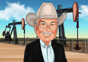 Custom Person Retirement Gift Caricature in Color Style from Photos