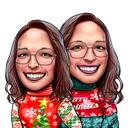 Ugly Christmas Sweater Cartoon Portrait