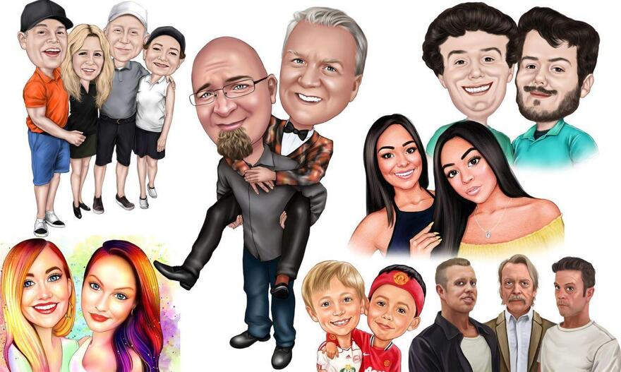 Caricatura de amigos