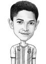 Dibujo de caricatura infantil de una foto en estilo blanco y negro