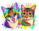 Kattenkunst%3A+aangepaste+aquarel+kat+schilderij