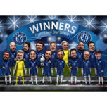 Dibujos animados de grupo de ganadores deportivos