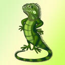 Dibujo de caricatura de reptil a partir de fotos con un fondo de color