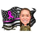 Caricatura de Mulher Militar