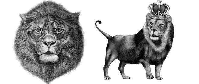Карикатура льва