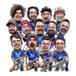 Caricature d'une équipe sportive à partir d'une photo
