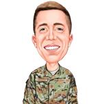 Caricatura Militar em Estilo Colorido