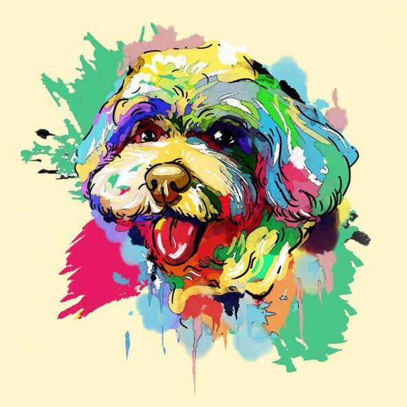 Bichon Caricature: Buy online personalized and stylized hand-drawn🐶🎨🖌️