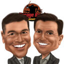 Caricature de deux partenaires commerciaux