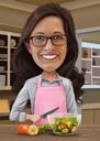 Mother's Day Professions Cartoon Drawing in Digital Colored Style