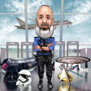 Police Retirement Caricature Gift Drawing