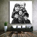 Retrato familiar en blanco y negro de fotos Póster Impresión Regalo