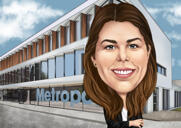 Cadeau: karikatuur van een foto ter ere van je 20-jarig werkjubileum