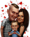 Parents Portrait with Hearts Background